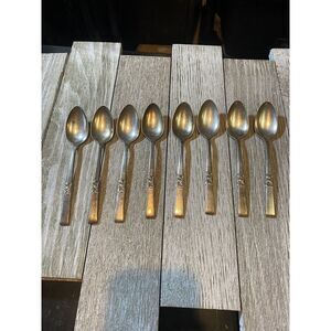 Community Silver Plate Flatware, Morning Star Pattern Set Of‎ 8 Spoons Vintage